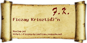 Ficzay Krisztián névjegykártya